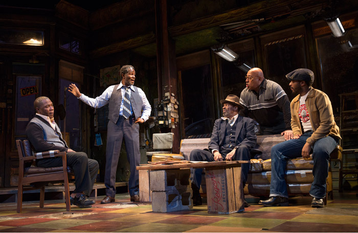 The cast of August Wilson's Jitney review at Samuel J Friedman Theatre, New York. Photo: Joan Marcus