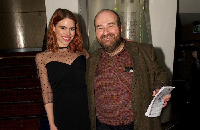 Actor Billie Piper and critic Mark Shenton at the Critics' Circle Theatre Awards. Photo: Peter Jones