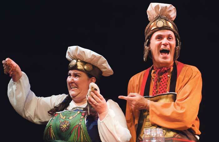 Alison Fitzjohn and Neal Foster in Horrible Histories at the Garrick Theatre, London. Photo: Jane Hobson