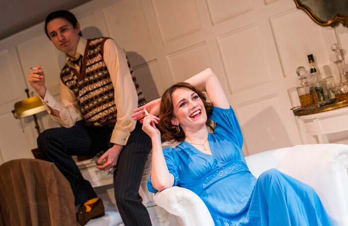 Simon Bird and Charlotte Ritchie in Christopher Hampton's The Philanthropist at Trafalgar Studios. Photo: Tristram Kenton