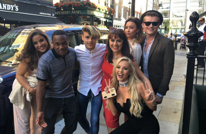 Students from D&B Academy of Performing Arts, who appeared in the first series of the E4 reality show, with co-owner Donna Sullivan (centre)