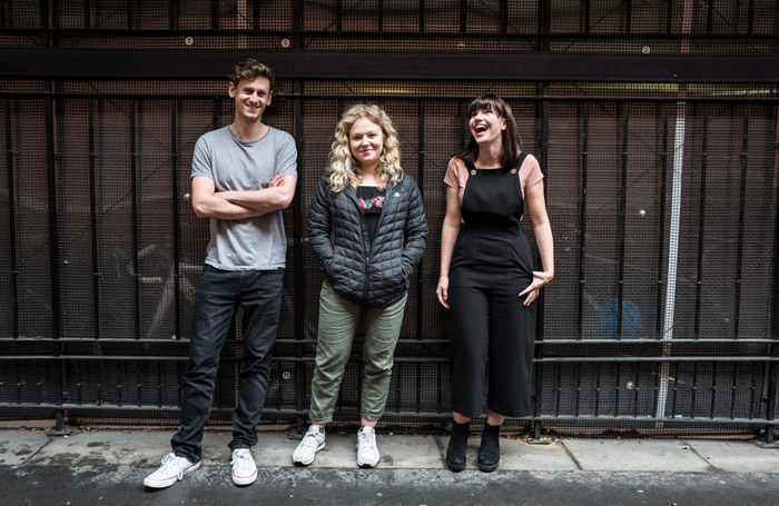 Hasan Dixon, Sally Messham and Katie Elin-Salt in How To Be A Kid at Theatr Clwyd. 
Photo: Matt Humphrey