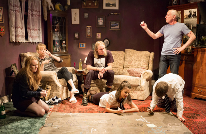 The cast of Hyem at Theatre503, London. Photo: Nick Rutter