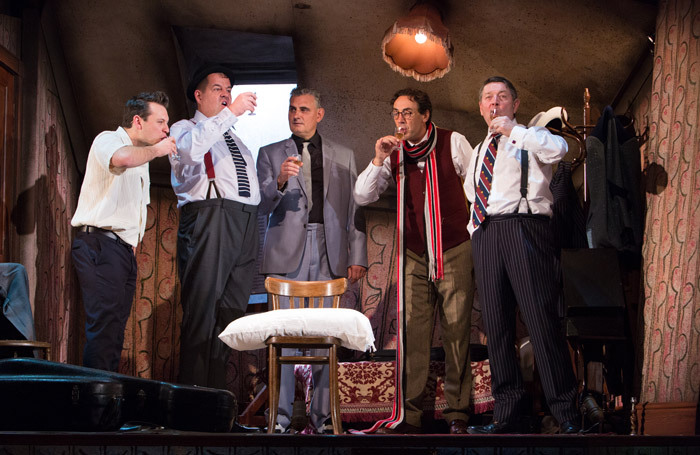 The cast of The Ladykillers at New Wolsey Theatre, Ipswich. Photo: Mike Kwasniak