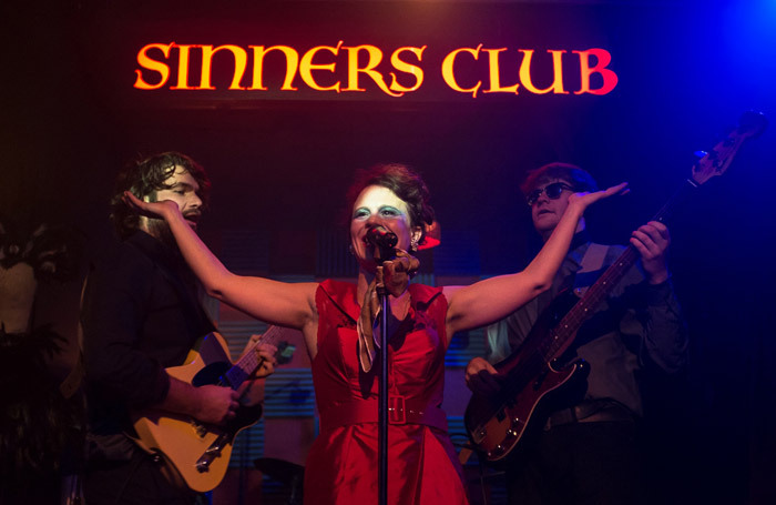 Lucy Rivers and the cast of Sinners Club at the Other Room. Photo: Kieran Cudlip