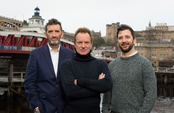 Actor Jimmy Nail, who will no longer appear in The Last Ship, with Sting and director Lorne Campbell. Photo: Mark Savage