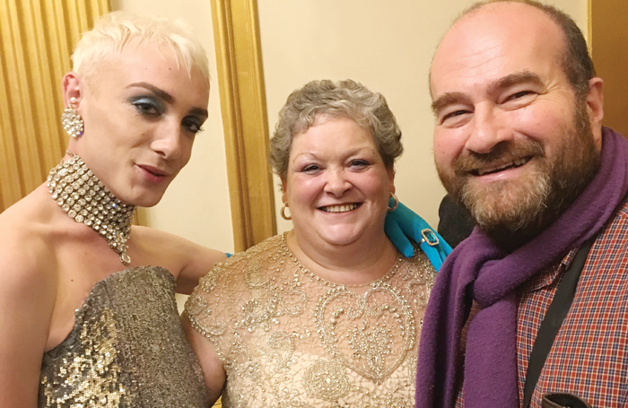 Jamie Campbell (inspiration for the lead character in Everybody's Talking About Jamie) and his mother Margaret with The Stage's associate editor Mark Shenton. Photo: Philip Quast