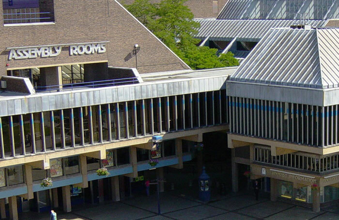 The Assembly Rooms in Derby before the venue was destroyed by a fire in 2014