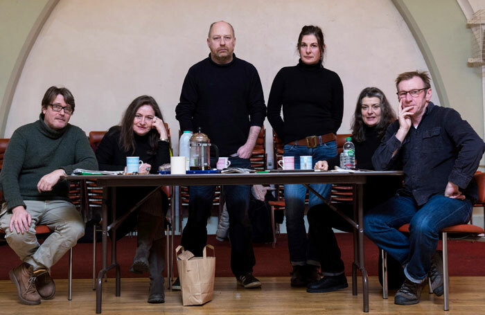 Forced Entertainment founders Robin Arthur, Terry O’Connor, Tim Etchells, Claire Marshall, Cathy Naden and Richard Lowdon.