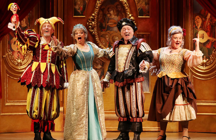 Paul Nicholas, Wendi Peters, Sue Holderness and Jeff Rawle in Quartet at Everyman Theatre, Cheltenham. 
Photo: Antony Thompson