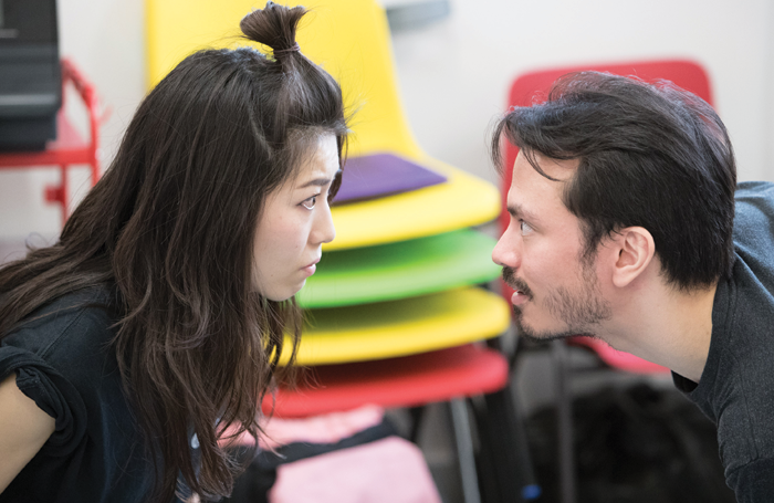 Rina Takasaki and Andy Kettu in rehearsals Mountain. Photo: Johnathan Keenan