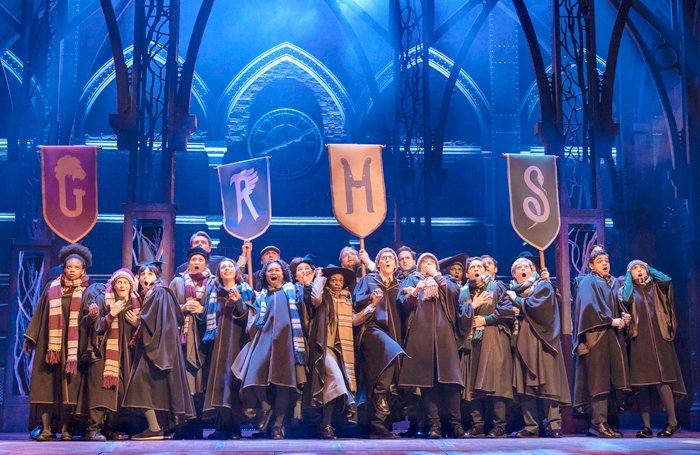 The cast of Harry Potter and the Cursed Child at New York’s Lyric Theatre. Photo: Manuel Harlan