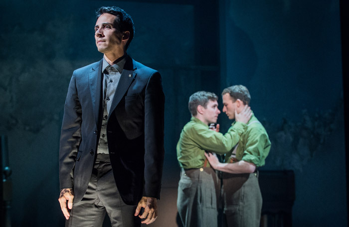 Gary Wood, Craig Mather and Joel Harper Jackson in Pieces of String at Mercury Theatre, Colchester. Photo: Robert Workman