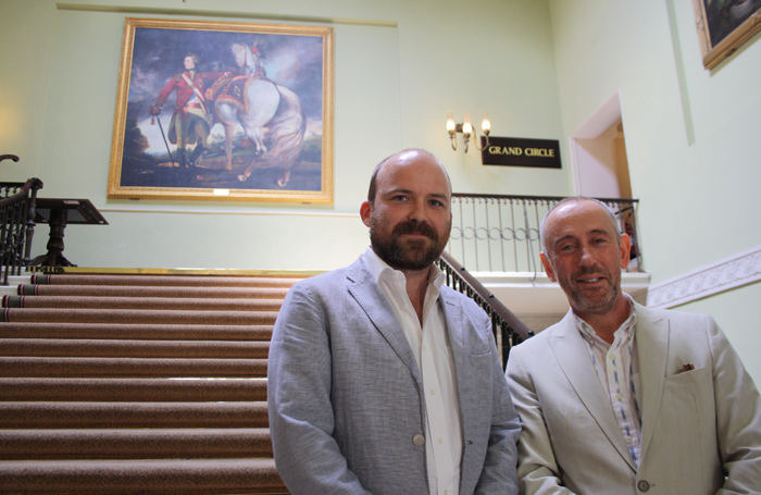 Nicholas Hytner, right, with Rory Kinnear, who presented him with the 2018 Theatre Book Prize