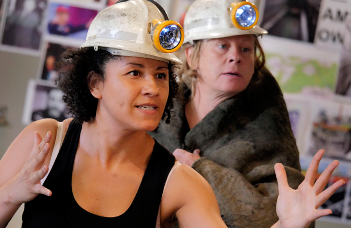 Danielle Henry and Jane Hazlegrove in rehearsals for Queens of the Coal Age. Photo: Keith Pattison