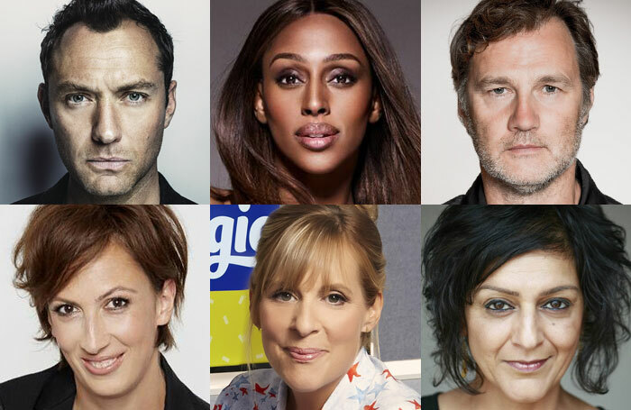 Theatres Trust Ambassadors (clockwise from top left): Jude Law, Alexandra Burke, David Morrissey, Meera Syal, Mel Giedroyc and Miranda Hart