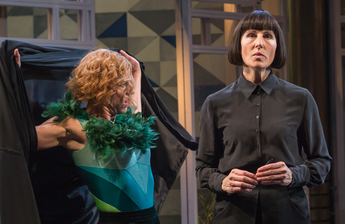 Doon Mackichan and Tamsin Greig in Twelfth Night. Photo: Marc Brenner