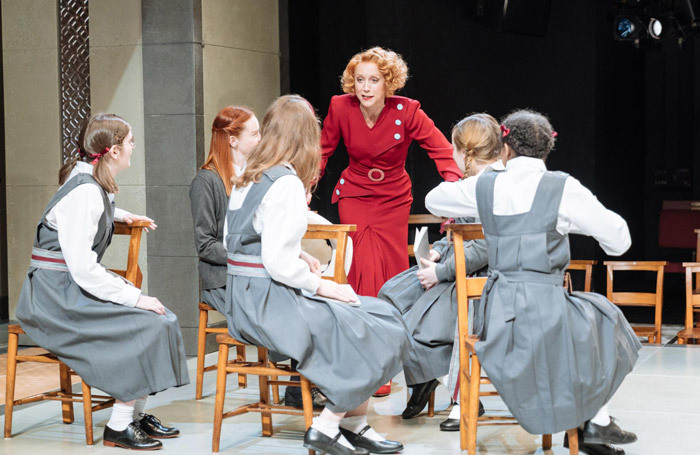 Lia Williams and the cast of The Prime of Miss Jean Brodie at the Donmar Warehouse, London. Photo: Manuel Harlan