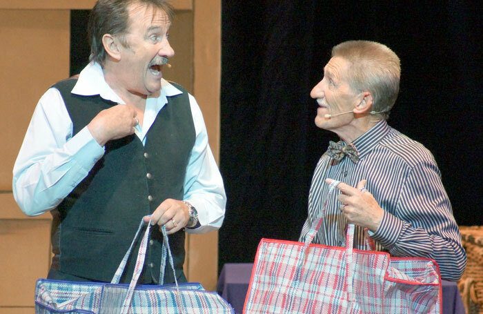 Barry Chuckle (right) with his brother Paul on stage at the Futurist Theatre, Scarborough in 2013. Photo: Zoyetu/Wikimedia