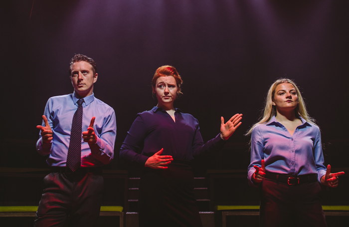 Jack Wilkinson, Katherine Pearce and Charlotte O'Leary in Sticks and Stones. Photo: Paul J Need