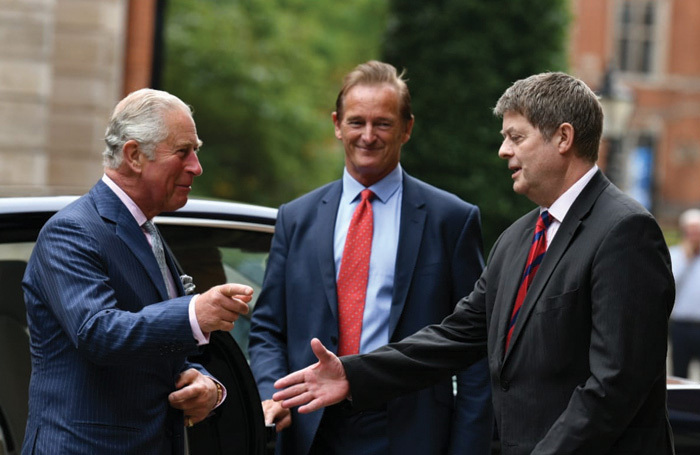 Prince Charles, security staff and the deputy of the lord lieutenant of London