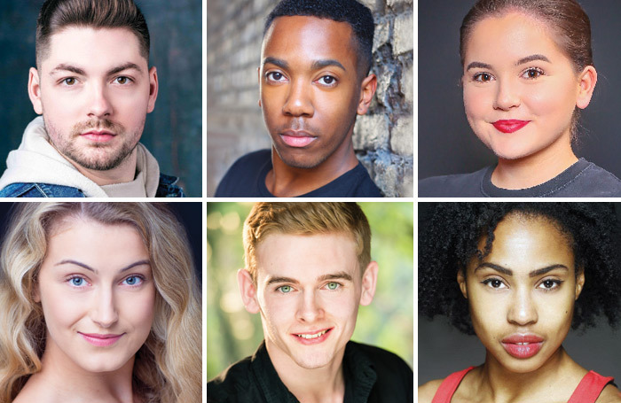 Past winners of The Stage Scholarships, clockwise from top left:  Ryan Condy, Jordan Laviniere, Bethan Rhoden, Fowzia Madar, Luke Hayward and Ashlee Young