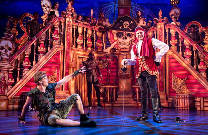 Joe Sleight and Darren Day in Peter Pan, Royal and Derngate. Photo: Graeme Braidwood