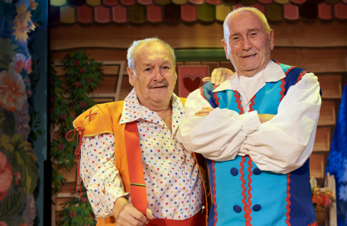 Bobby Ball and Tommy Cannon in Jack and the Beanstalk at Crewe Lyceum. Photo: Wes Webster Photography