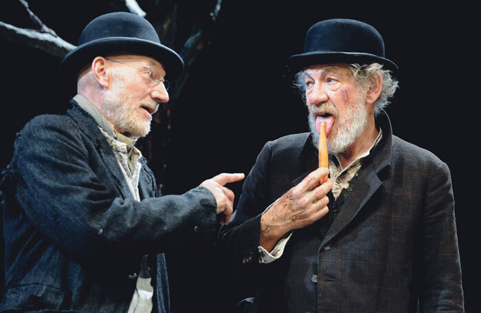 Patrick Stewart and Ian McKellen in Waiting for Godot – while Stewart trained at drama school, McKellen acted at university before joining regional rep. Photo: Tristram Kenton