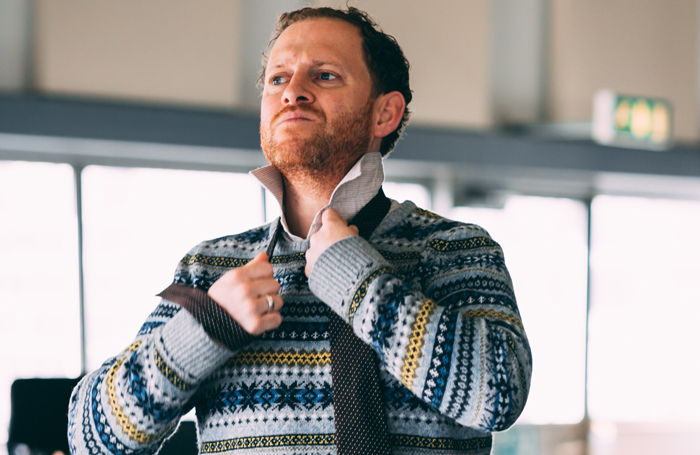 Ryan Early in rehearsals for God of Chaos in Plymouth. Photo: Emily Appleton