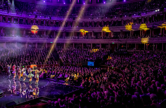 The cast of Six the Musical perform at the Olivier Awards 2019. Photo: Pamela Raith