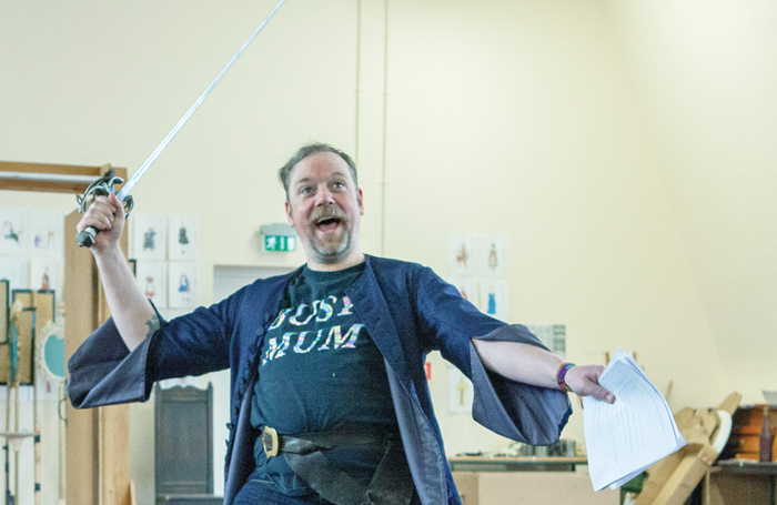 Rufus Hound in rehearsal for The Provoked Wife. Photo: Pete Le May / RSC