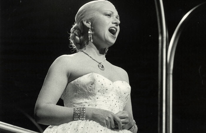 Elaine Paige in Evita at the Prince Edward Theatre in 1978