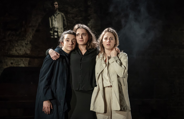 Patsy Ferran, Pearl Chanda and Ria Zmitrowicz in Three Sisters at Almeida Theatre, London. Photo: Marc Brenner