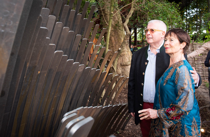 Christopher Biggins and Celia Imrie attended the unveiling of the memorial sculpture to honour David Conville at Regent's Park Open Air Theatre. Photo: David Jensen