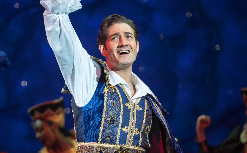 Oliver Tompsett as Prince Benedict of Bromley in Snow White at Bromley's Churchill Theatre in 2017. Photo: Craig Sugden