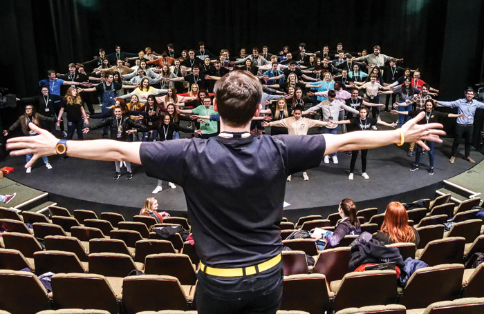 Timothy Howe (left) is communities and engagement coordinator at Sherman Youth Theatre in Cardiff, which performed at this year’s National Theatre Connections Festival. Photo: Chris Lloyd