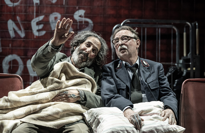 Kevork Malikyan and Ron Cook in Europe at the Donmar Warehouse, London. Photo: Marc Brenner