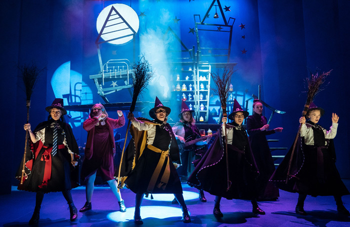 The cast of The Worst Witch at the Royal and Derngate, Northampton, in 2018. The show transfers to the West End this week. Photo: Manuel Harlan