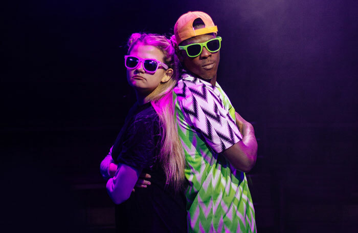 Charlotte O’Leary and Toyin Omari-Kinch in Dexter And Winter’s Detective Agency at Roundabout at Summerhall, Edinburgh. Photo: Rebecca Need-Menear