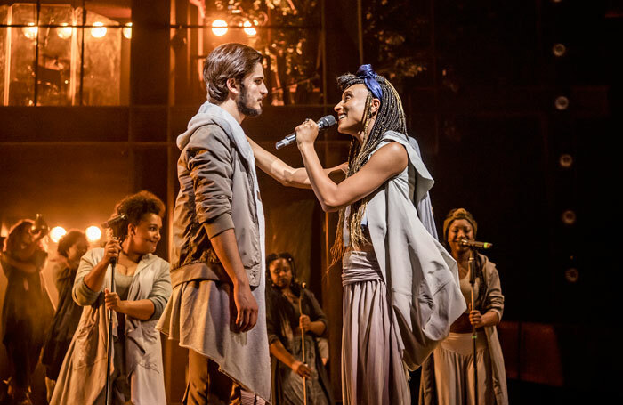 Robert Tripolino and Sallay Garnett in Jesus Christ Superstar at London's Barbican. Photo: Tristram Kenton