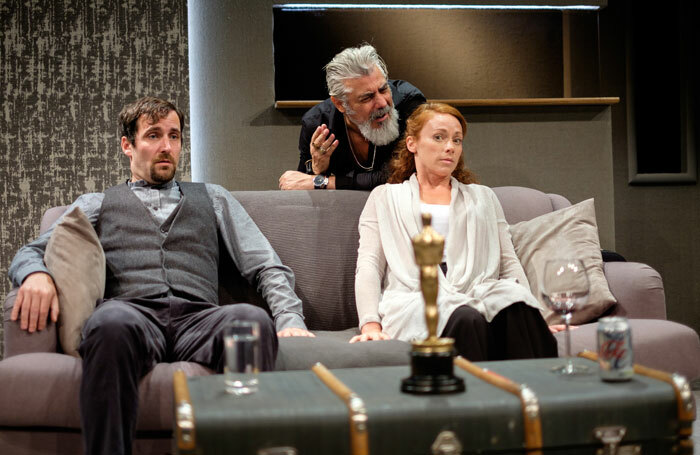 Robert Jack, Darrell D'Silva and Lucianne McEvoy in Ulster American at Traverse Theatre, Edinburgh. Photo: Sid Scott