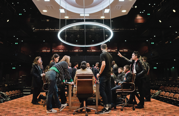 Students explore The Antipodes set at National Theatre’s Creative Careers Day. Photo: Emma Hare