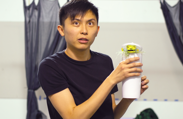 Robin Khor Yong Kuan in rehearsals  for Strange Tales at the Traverse Theatre. Photo: Lauren McLay