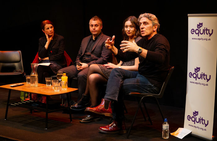 Suzanna King, Isaac Blake, Alessandra Davison and Richard O'Neill at Equity's Traveller panel at the Young Vic. Photo: Phil Adams