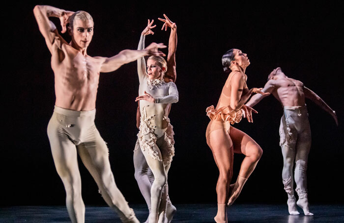 Hannah Rudd (centre) in Aisha and Abhaya at London's Linbury Theatre. Photo: Tristram Kenton