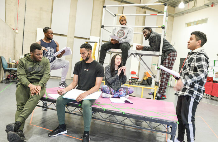 The cast of Pilot Theatre's Crongton Knights in rehearsal. Photo: Robert Day