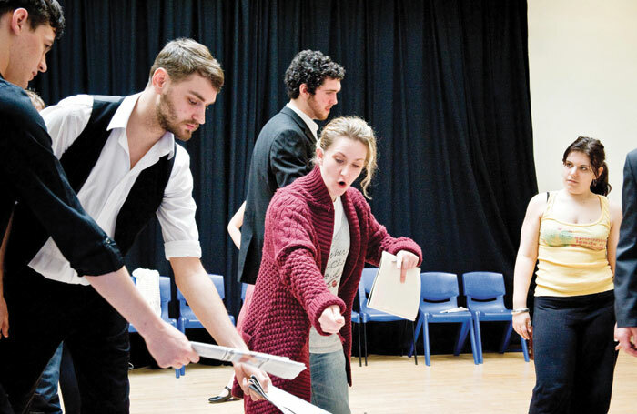 Liverpool Institute for Performing Arts students in rehearsals. Photo: Peter Carr