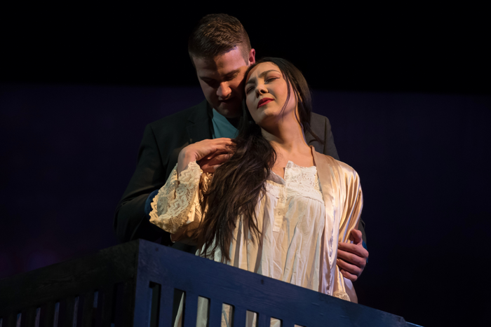 Thomas Kinch and Mariam Tamari in Opera UpClose's Madam Butterfly. Photo: Nicola Young