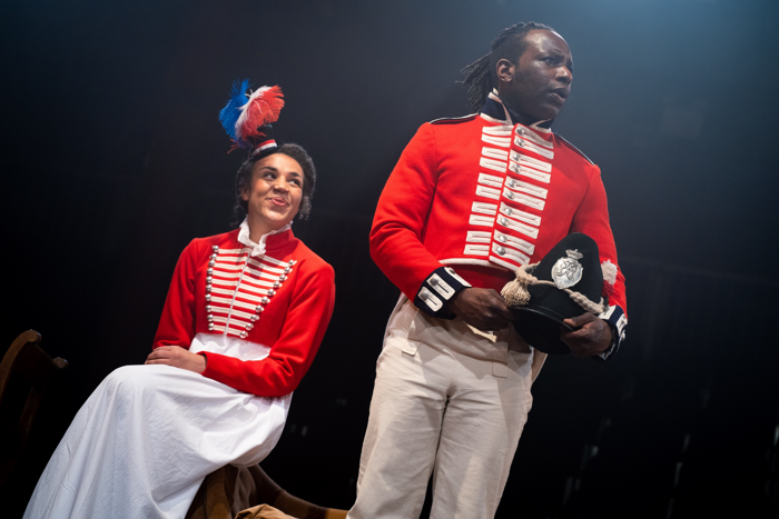 Sophie Mercell and Gabriel Paul in Quality Street at the Viaduct Theatre, Halifax. Photo: Sam Taylor